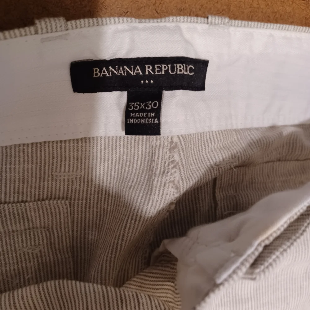 Banana Republic Mens Flat Front Linen Bend Pants 35/30